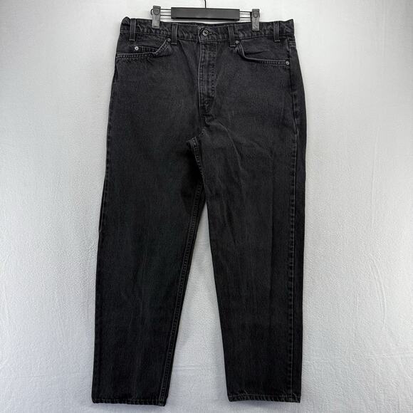 Vintage Levis Jeans Fits 36x30 Black Relaxed Straight 555 Loose Orange Tab USA - Picture 2 of 10